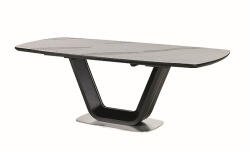 WIPMEB ARMANI CERAMIC asztal 160-220x90 fehér MARMUR/fekete - smartbutor