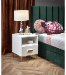 Halmar SILVIA éjjeliszekrény, fehér - arany - mindigbutor