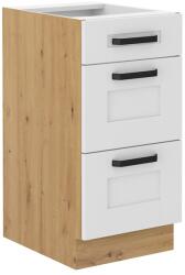 TEMPO KONDELA Alsó szekrény, fehér/artisan tölgy, LULA 40 D 3S BB - mindigbutor