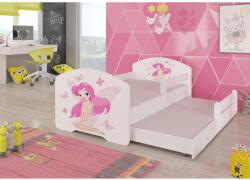 ADRK Kétszemélyes ágy korláttal és matracokkal PEPE II GIRL WITH WINGS 160x80, Fehér - mindigbutor