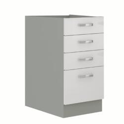 TEMPO KONDELA Alsó szekrény, fehér magas fényű fehér, PRADO 40 D 4S - mindigbutor