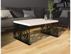 ADRK MAFEI kávés asztal 100x70, Fehér fény, Fekete matt