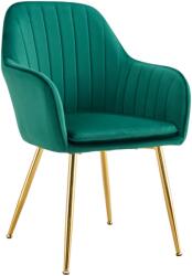 TEMPO KONDELA Dizájn fotel, smaragd Velvet szövet/gold króm-arany, ADLAM NEW - mindigbutor