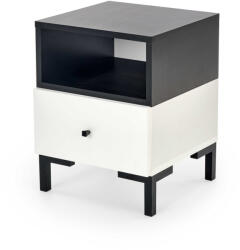 Halmar SILVIA éjjeliszekrény, fehér - fekete - smartbutor