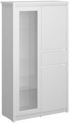 TEMPO KONDELA Alacsony vitrin 2D1W1S, fehér, ERODIN