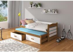 ADRK Ágykeret dupla matraccal TIARRO 180x80, Tölgyfa, Fehér - mindigbutor