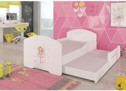 ADRK Dupla ágy matraccal PEPE II LÁNY SZÁRNYAKKAL 160x80, Fehér - mindigbutor