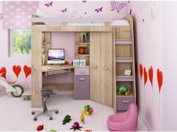 WIPMEB ANTRESOLA jobbos többfunkciós ágy gyerekszobába (levendula-ibolya-sonoma tölgy) - mindigbutor