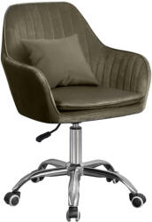 TEMPO KONDELA Irodai fotel, szürkésbarna Taupe Velvet anyag/króm, KLIAN - smartbutor