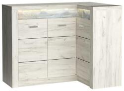 Halmar INDIANAPOLIS sarok fiókos komód, szín: KAT I15 kraft fehér