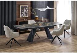 Halmar ARMANI bővíthető étkezőasztal, téglalap alakú, szín: fekete márvány/fekete - mindigbutor