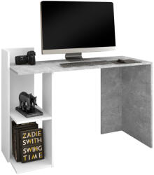 TEMPO KONDELA Számítógépasztal, beton/fehér, ANDREO NEW - smartbutor