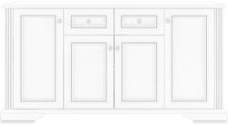 WIPMEB White 009-1 komód 4d2s havas kőris/ezüst fenyő - smartbutor