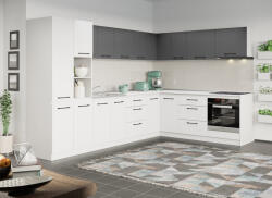 Mobiro Arthur fehér és szürke konyhabútor - 36 - 320/221, 6 cm - smartbutor