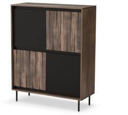 Halmar SWING KM-2 komód, dió / fekete