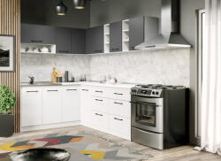 Mobiro Arthur fehér és szürke konyhabútor - 24 - 181, 6/221, 6 cm - smartbutor