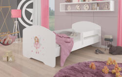 ADRK Ágy matraccal és korláttal PEPE GIRL WITH WINGS 160x80, Fehér - smartbutor