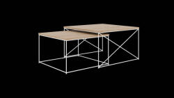 ADRK Licco 2in1 dohányzóasztal, Fehér, Artisan - smartbutor