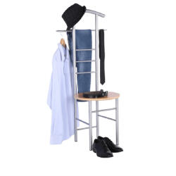 TEMPO KONDELA Szobainas, ezüst fém + bükkfa, FRANK - smartbutor