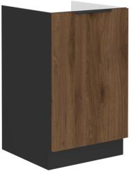 TEMPO KONDELA Mosogató szekrény, okapi dió/fekete, MENZO 50 ZL 1F BB - mindigbutor