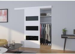 ADRK Fali tolóajtó ARES 86, Fehér, Fekete Lacobel