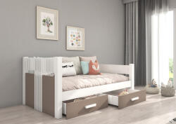 ADRK Parterowa ágy matraccal BIBI 180x80, Fehér, Trüffel - smartbutor