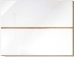 TEMPO KONDELA Felsőszekrény, fehér magas fényű HG, LINE G80 - mindigbutor