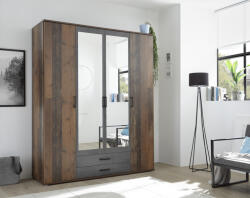 Ateir Chicago 4 Ajtós Szekrény Sötét Tölgy/betonoxid - smartbutor