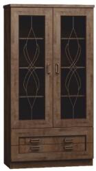 TEMPO KONDELA Vitrines szekrény, tölgy lefkas, TEDY Typ T8 - mindigbutor