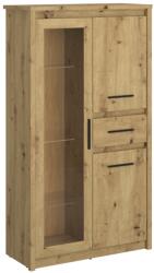 TEMPO KONDELA Alacsony vitrin 2D1W1S, artisan tölgy, AIRON