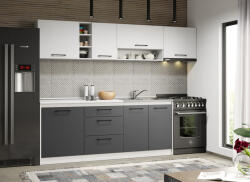 Mobiro Lorand szürke-fehér konyhabútor - 17 - 260 cm - smartbutor