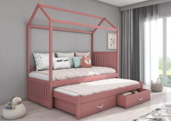 ADRK Jonaszek házikó ágy matraccal 180x80, Rózsaszín - smartbutor