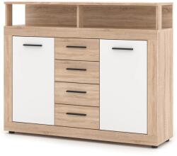 WIPMEB Luna Midi B Komód 2d4s Tölgy Sonoma/fehér - mindigbutor