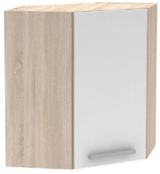 TEMPO KONDELA Felső sarokszekrény 1DV, tölgy sonoma/fehér, NOVA PLUS NOPL-013-OH - smartbutor