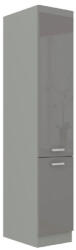 TEMPO KONDELA Magas kétajtós szekrény, szürke magasfényű/szürke, PRADO 40 DK-210 - smartbutor