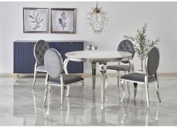 Halmar REGINALD asztal, fehér márvány-ezüst - mindigbutor