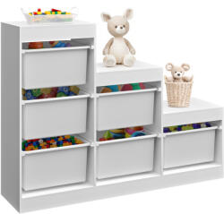 TEMPO KONDELA Polcállvány piramis, fehér, TRINIS