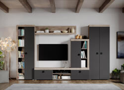 Mobiro Szürke nappali bútor szett tölgyfa padlóval Henry-C08 - smartbutor