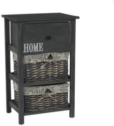 TEMPO KONDELA Komód, 2 kosár, 1 fiók, szürke-barna, DARKIE 2 - smartbutor