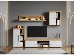 Mobiro Crispy-C01 mintával fehér nappali bútor szett, aranytölgy