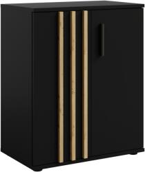 TEMPO KONDELA Komód, 2D, fekete/artisan tölgy, TOLIS TYP 1 - mindigbutor