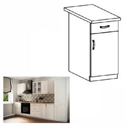 TEMPO KONDELA Alsószekrény D40S1 fiókkal, jobbos, fehér/sosna Andersen, SICILIA - mindigbutor