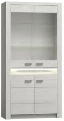 TEMPO KONDELA Vitrines szekrény, kőris fehér, INFINITY I-03 - mindigbutor