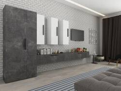 Mobiro Star Nappali Szekrénysor C28-Betonszürke és Fehér színben - smartbutor