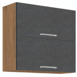 TEMPO KONDELA Felsőszekrény, tölgy lancelot/szürke matt, VEGA 80 GU-72 2F - smartbutor