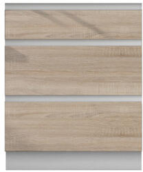 TEMPO KONDELA Alsószekrény három fiókkal, tölgy sonoma, LINE D60 - smartbutor