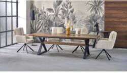 Halmar BARON bővíthető étkezőasztal, téglalap alakú, szín: dió/fekete - mindigbutor