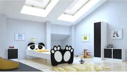 ADRK Ágy matraccal BEAR BLACK 140x70, Fekete - mindigbutor