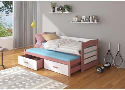 ADRK Ágykeret dupla TIARRO 180x80, Rózsaszín, Fehér - mindigbutor