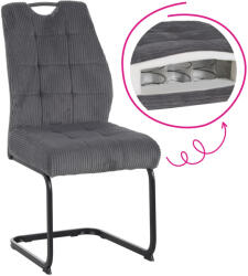 TEMPO KONDELA Étkezőszék, szürke/fekete, KELMA - smartbutor